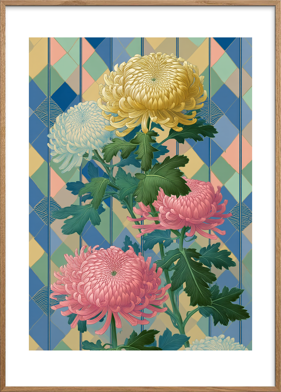 Silkeblød farveklang - Oak Frame, With White Border