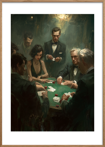 Hvisken fra kortene - Oak Frame, With White Border