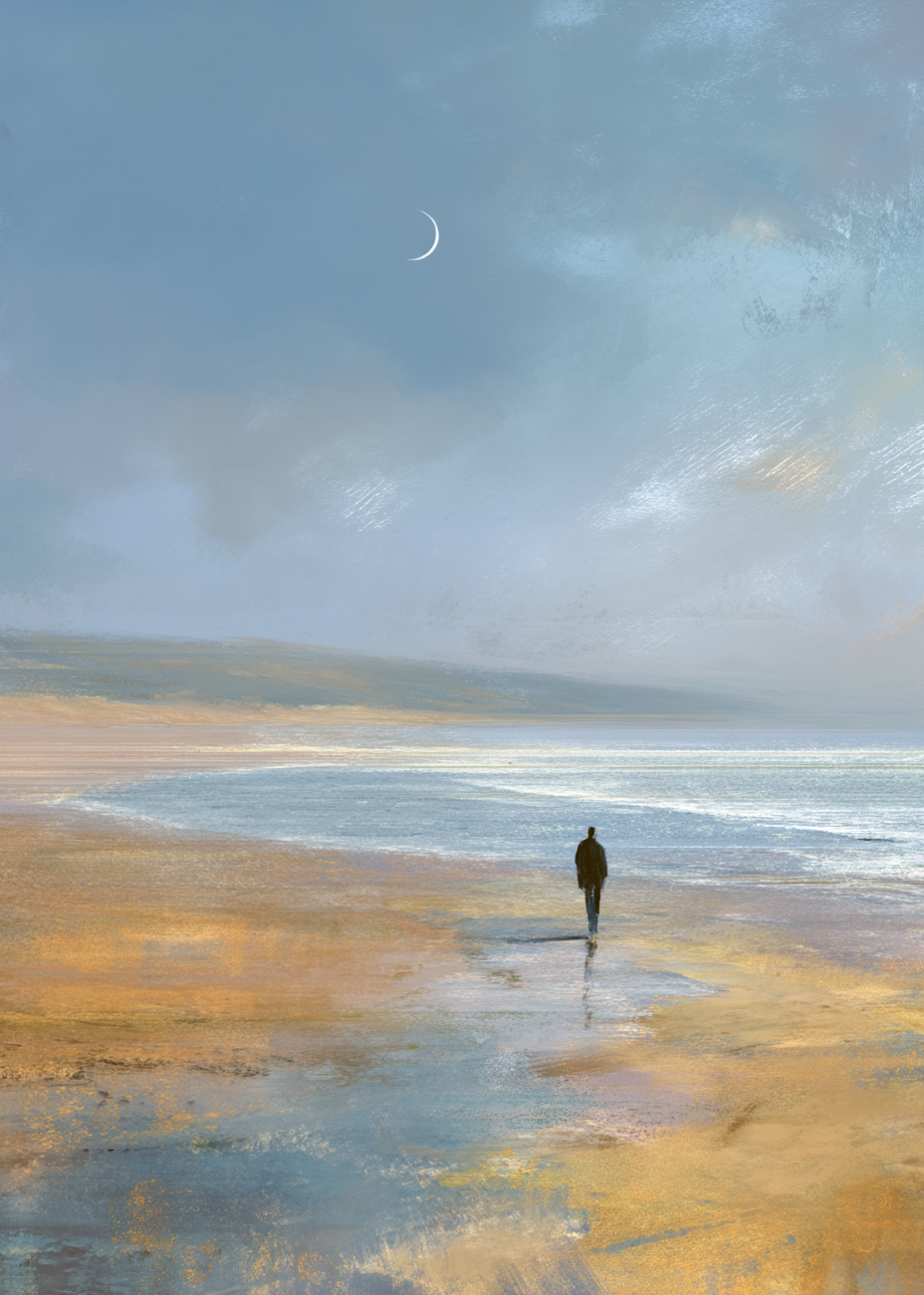 Måneskæret hvisker over havet - No Frame, No Border