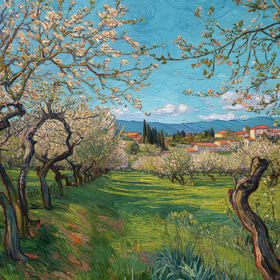 Vinden der hvisker i blomster - No Frame, No Border