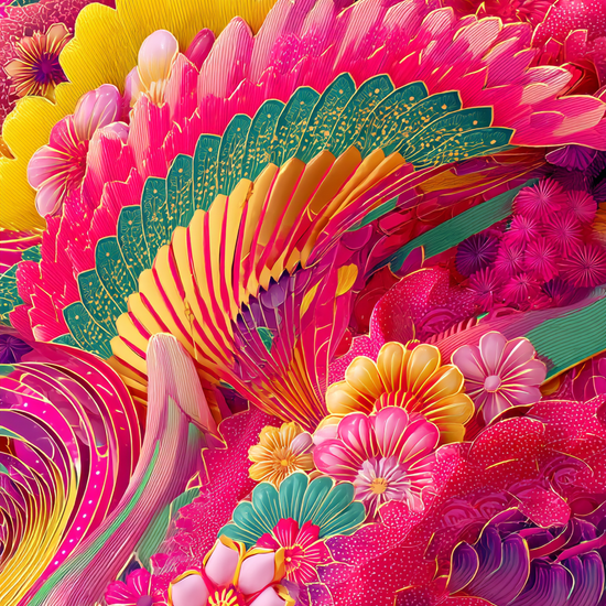 Knitrende regn af farver - No Frame, No Border