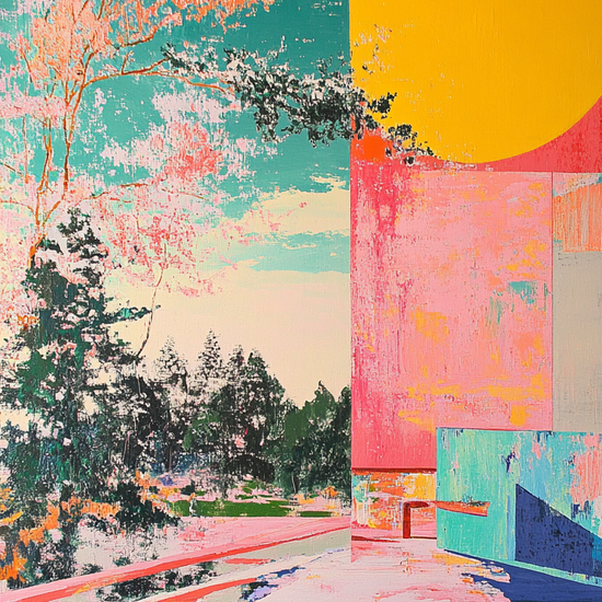 sydvendt portal i sukkerfarver - No Frame, No Border