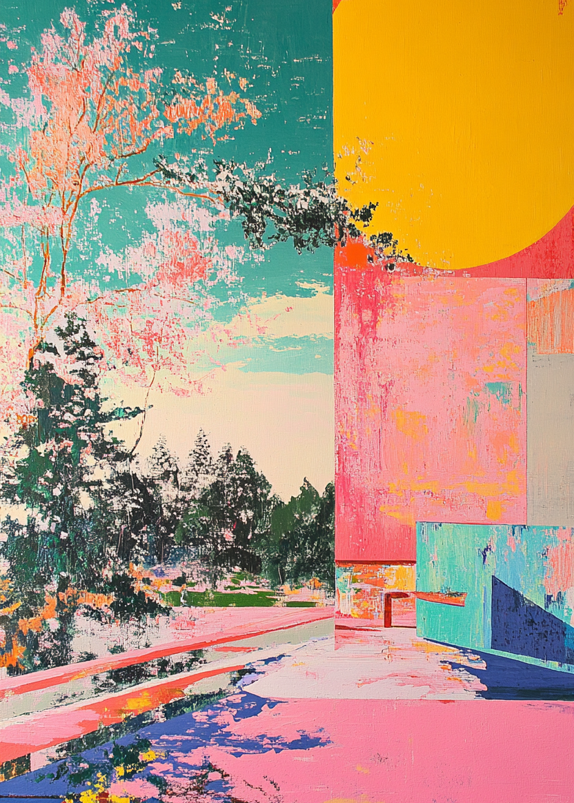 sydvendt portal i sukkerfarver - No Frame, No Border