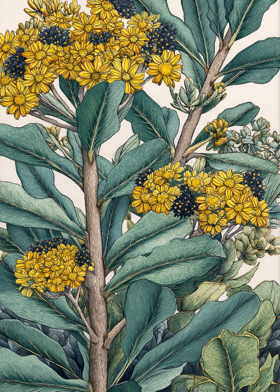 Gult sus i grønne blade - No Frame, No Border