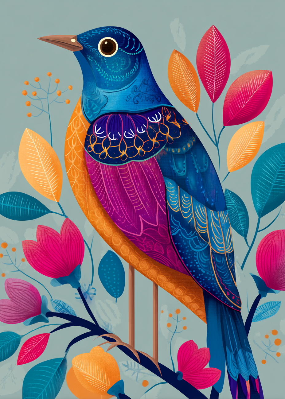 Hvisken af farvede fjer - No Frame, No Border