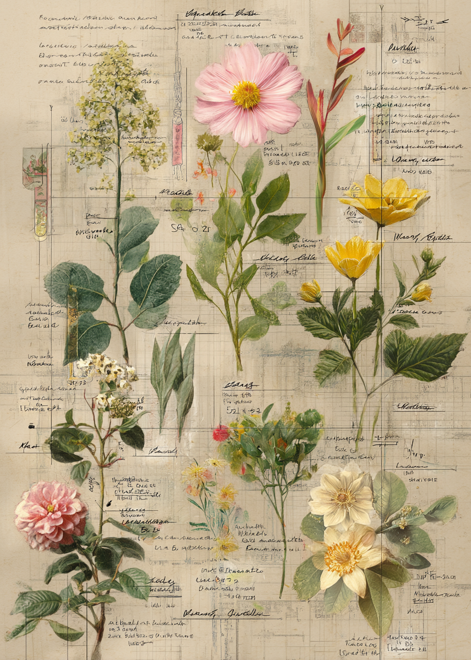 Blomsternes hvisken på papir - No Frame, No Border