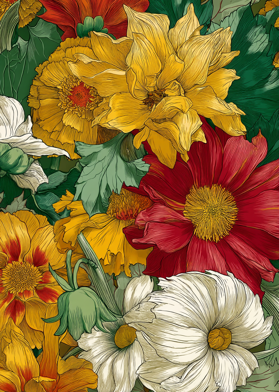 Silkesus i blomsterhaven - No Frame, No Border