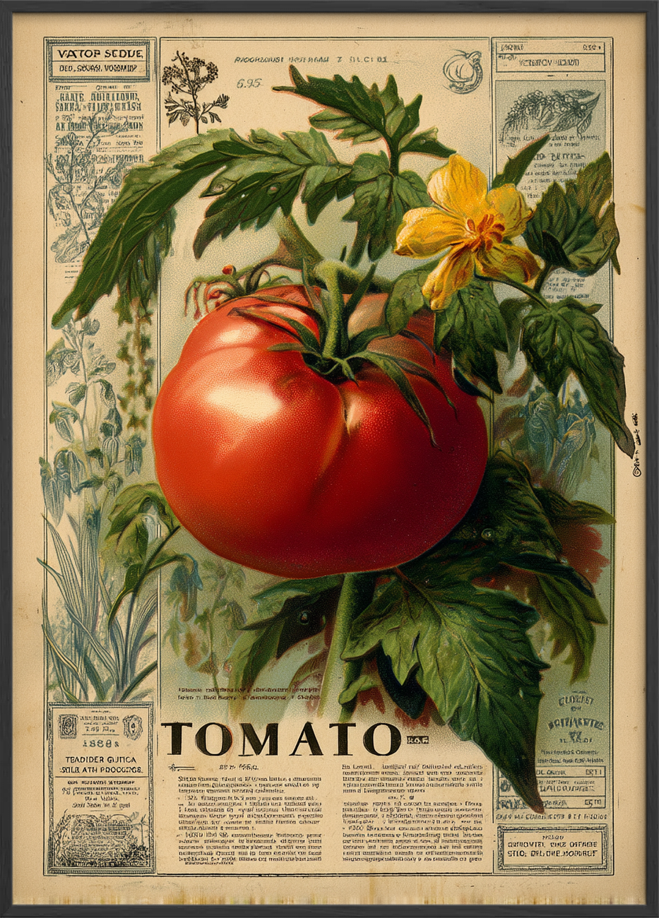 Smagen af solmoden tomat - Black Frame, No Border