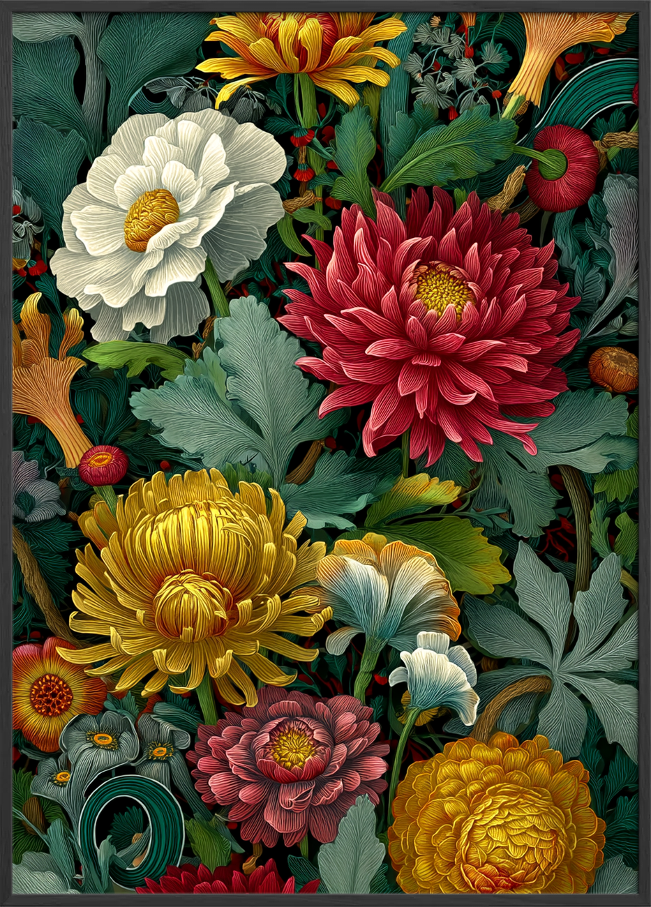 Hviskende blomsternes symfoni - Black Frame, No Border