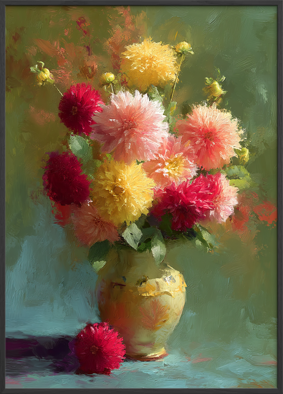 Honningblød blomstersus - Black Frame, No Border