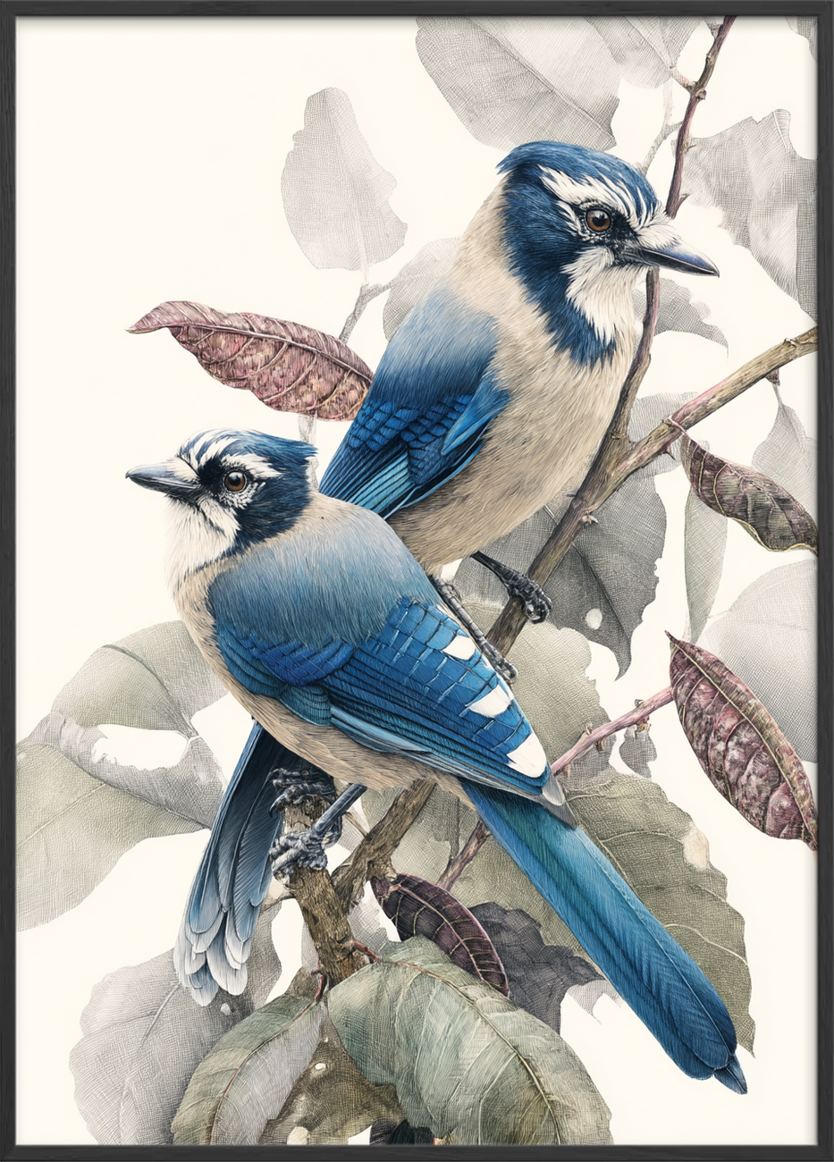 Blå hvisken i grenene - Black Frame, No Border