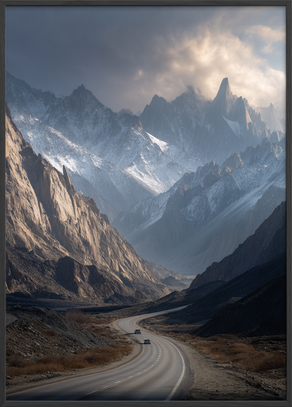 Bjergenes stille hjertebank - Black Frame, No Border