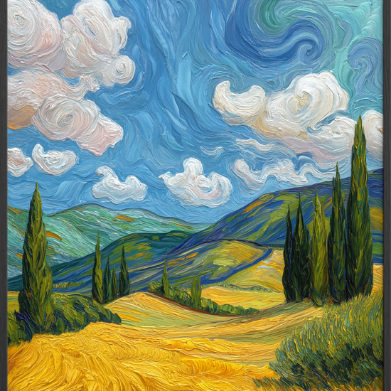 Susende gyldent hav - Black Frame, No Border