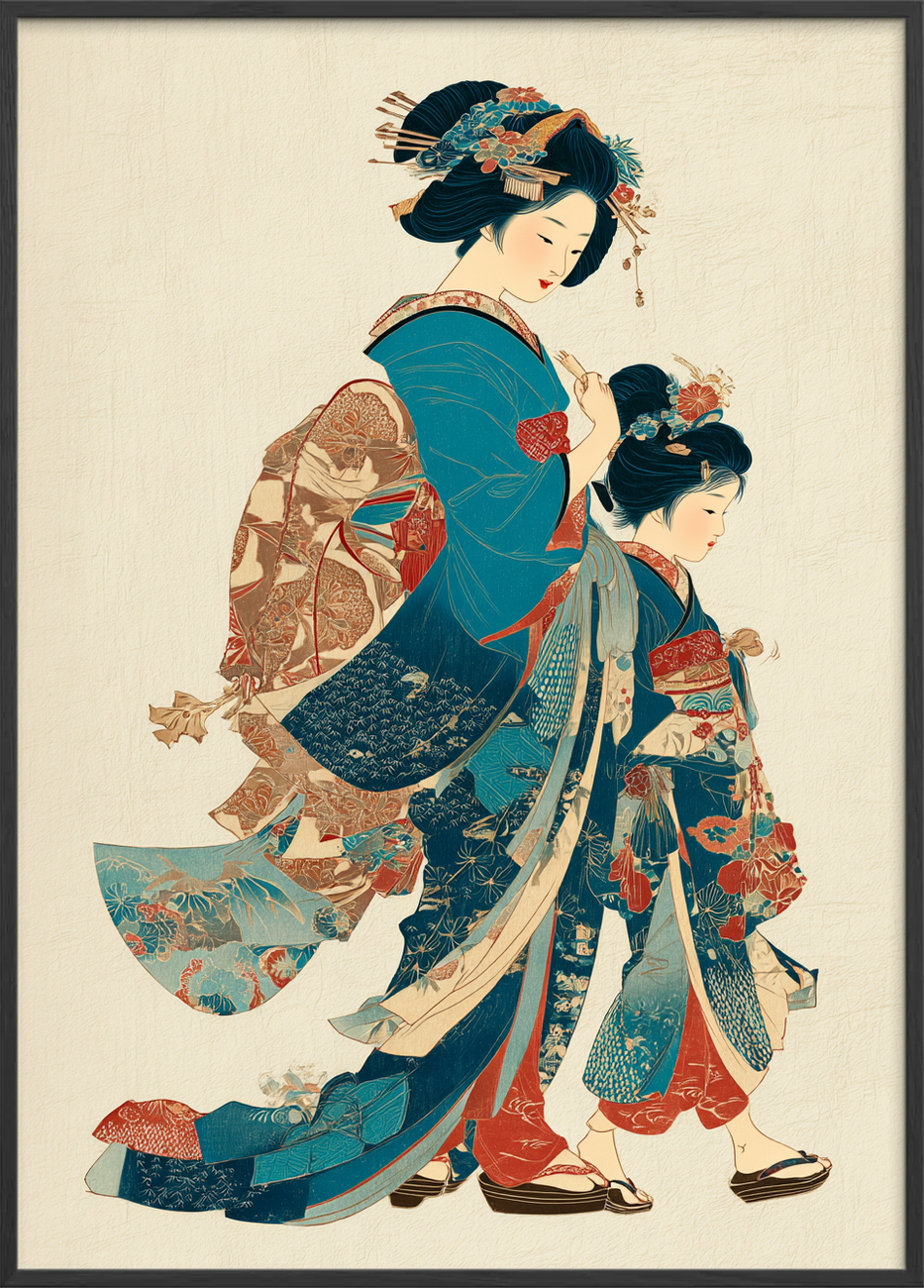 Silkesus fra broderede kimonoer - Black Frame, No Border