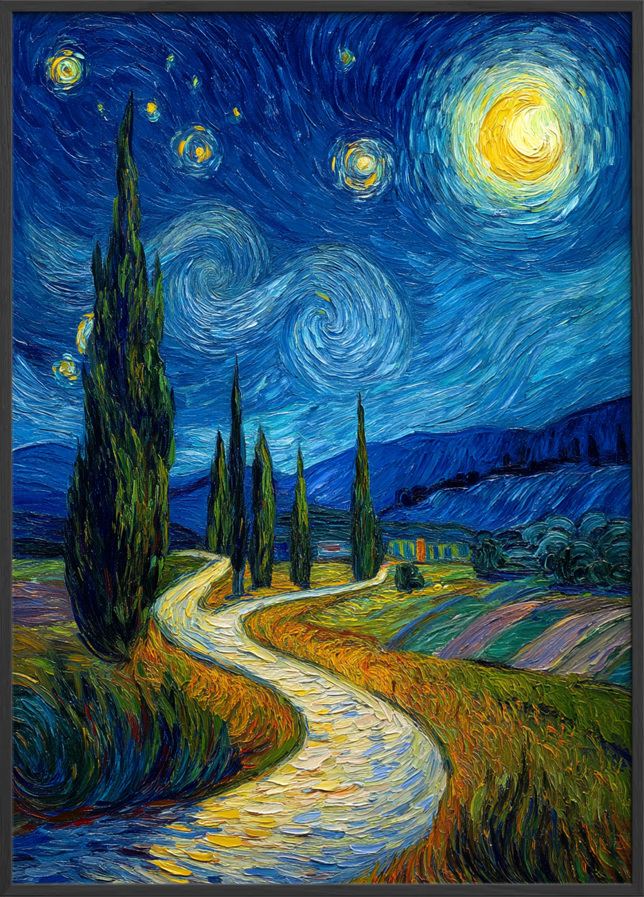 Nattens hvisken langs stien - Black Frame, No Border