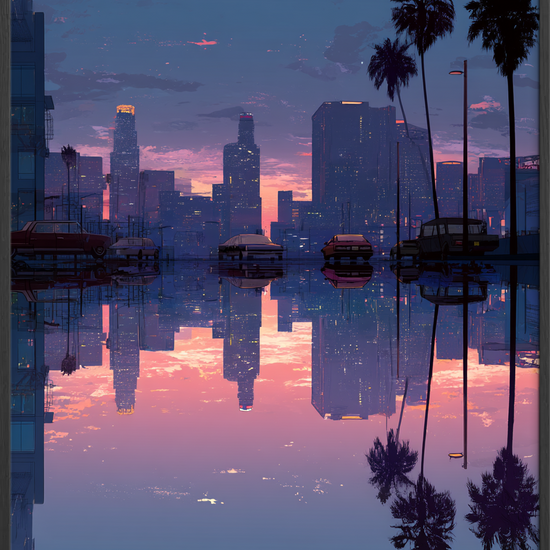 Byens hvisken ved solnedgang - Black Frame, No Border