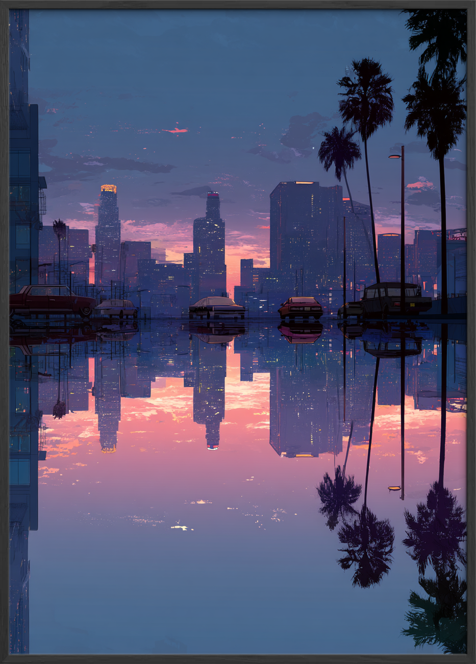 Byens hvisken ved solnedgang - Black Frame, No Border