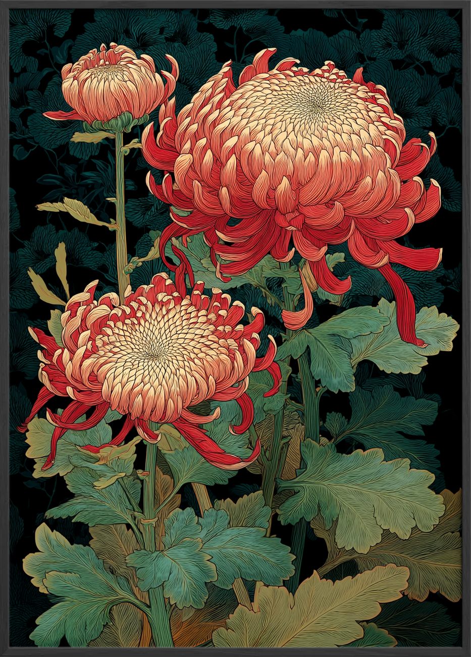 Fløjlsblomsternes varme hvisken - Black Frame, No Border