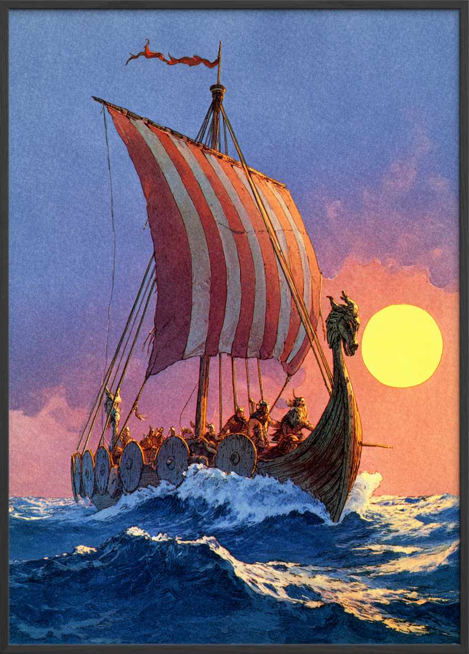 Havets sang ved solnedgang - Black Frame, No Border