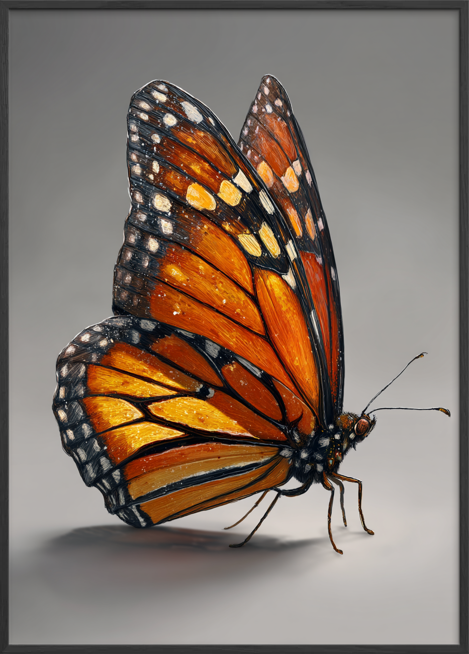 Sommerfuglens silkebløde hvisken - Black Frame, No Border