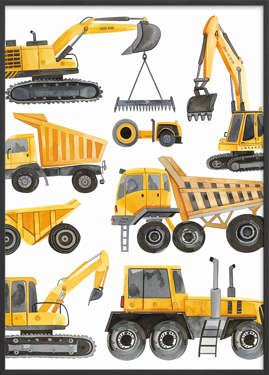 Buldrende gule maskiners sang - Black Frame, No Border