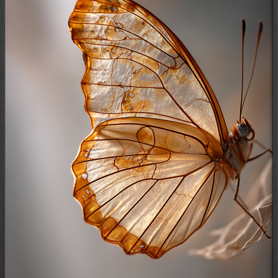 Vingesus i gyldent lys - Black Frame, No Border