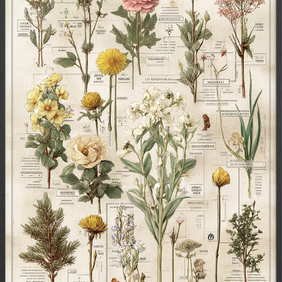 Stille blomsternes hvisken - Black Frame, No Border