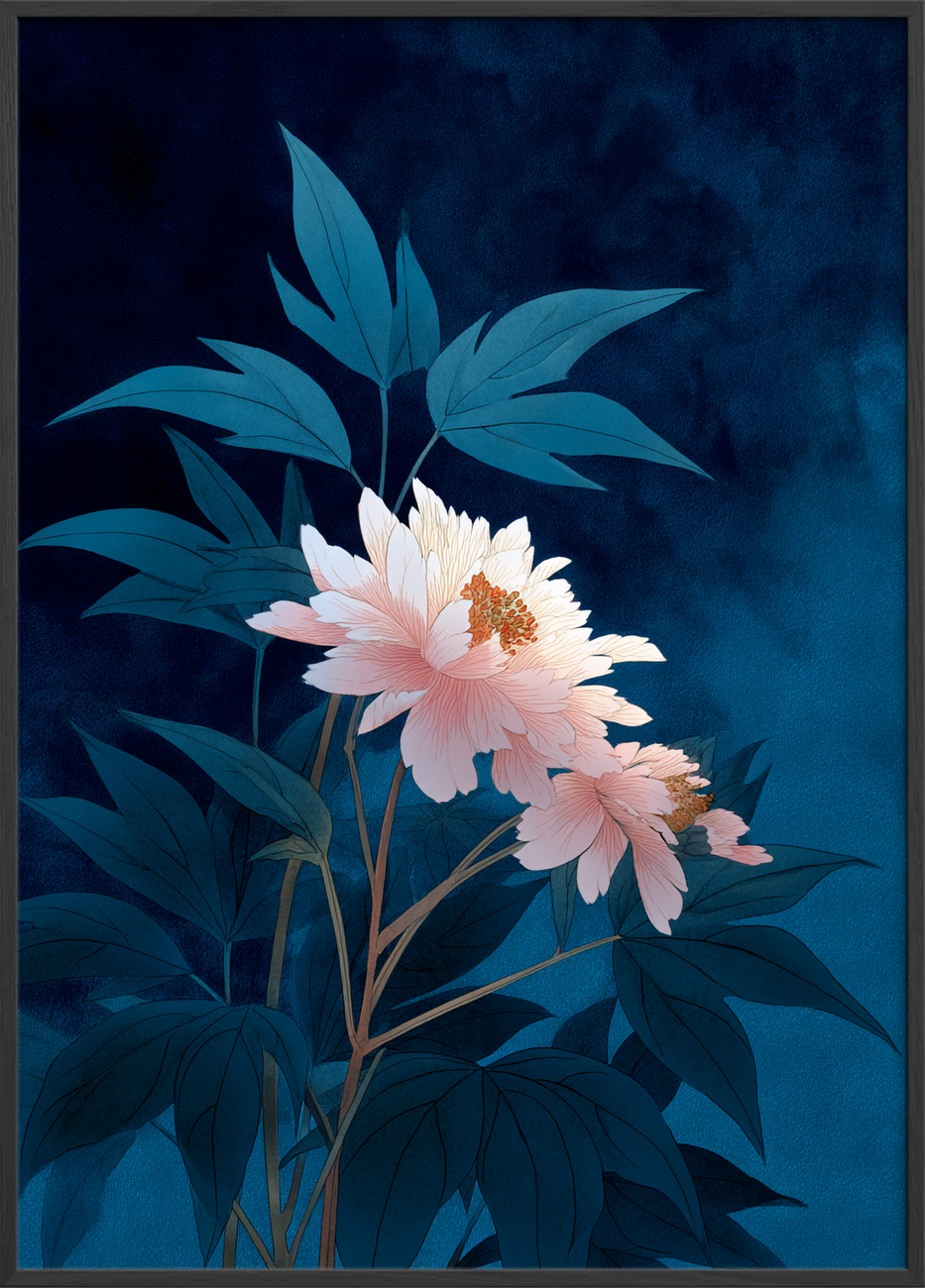 Nattens hvisken i blomst - Black Frame, No Border