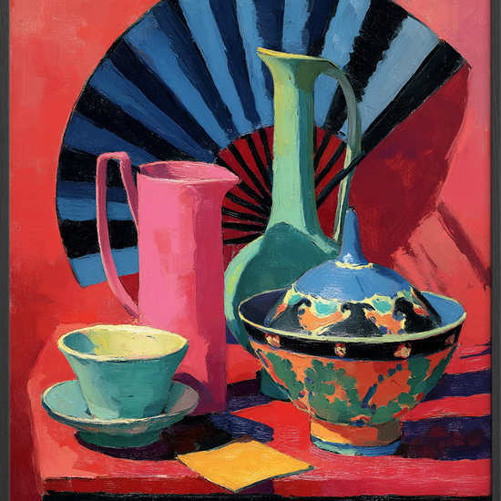 Syngende porcelæn i rødt - Black Frame, No Border