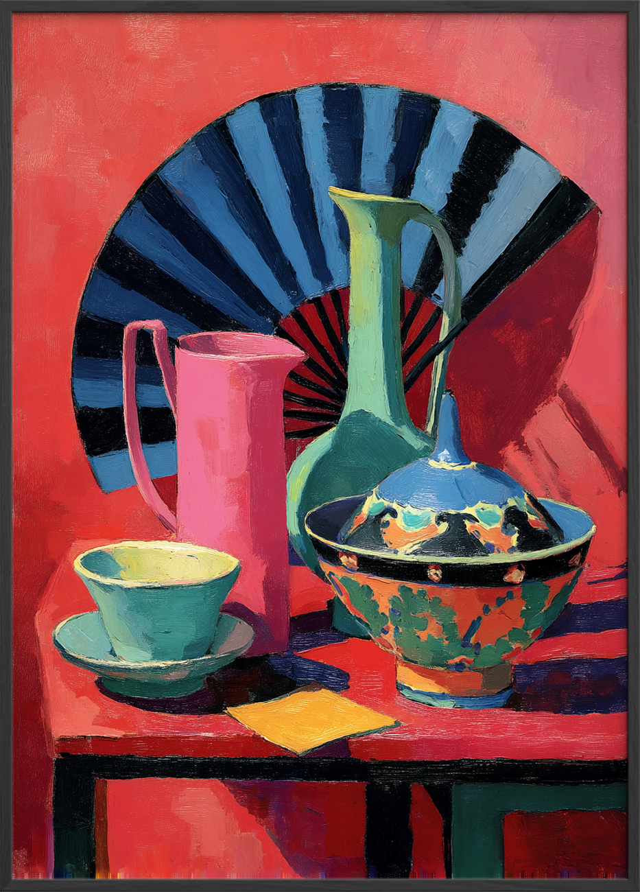 Syngende porcelæn i rødt - Black Frame, No Border