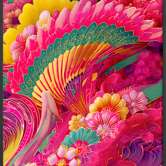 Knitrende regn af farver - Black Frame, No Border