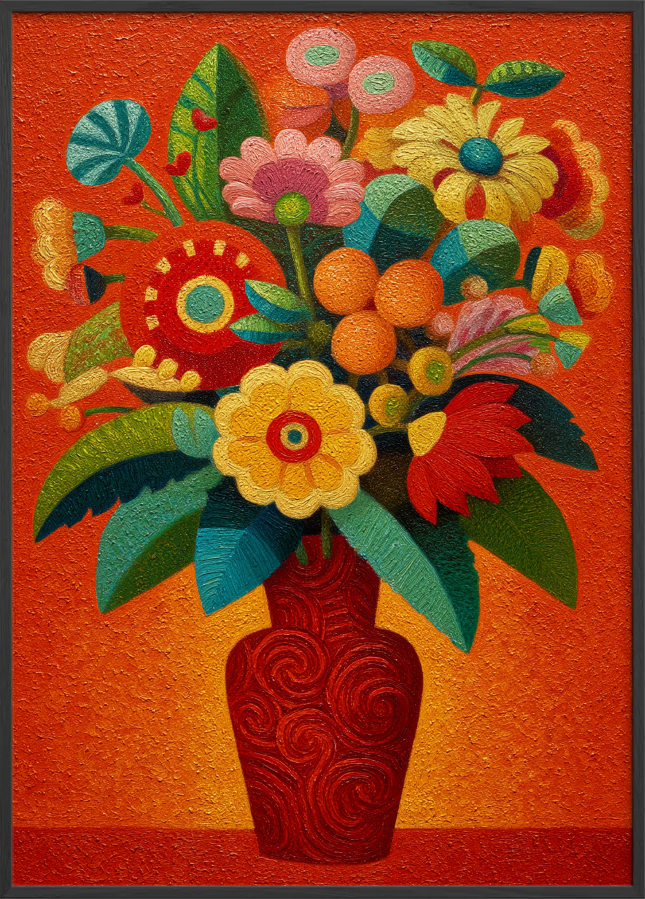 Klang af varme farver - Black Frame, No Border