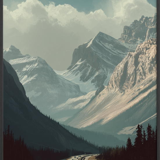 Bjergenes hvisken over motorvejen - Black Frame, No Border