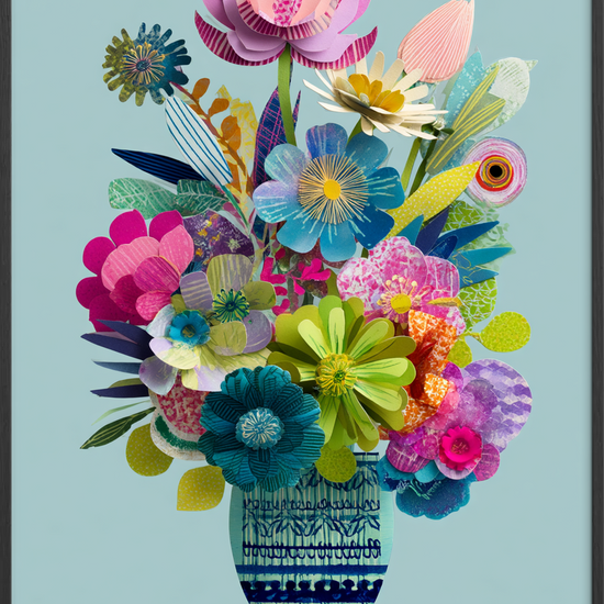 Vasesang i pastelfarver - Black Frame, No Border