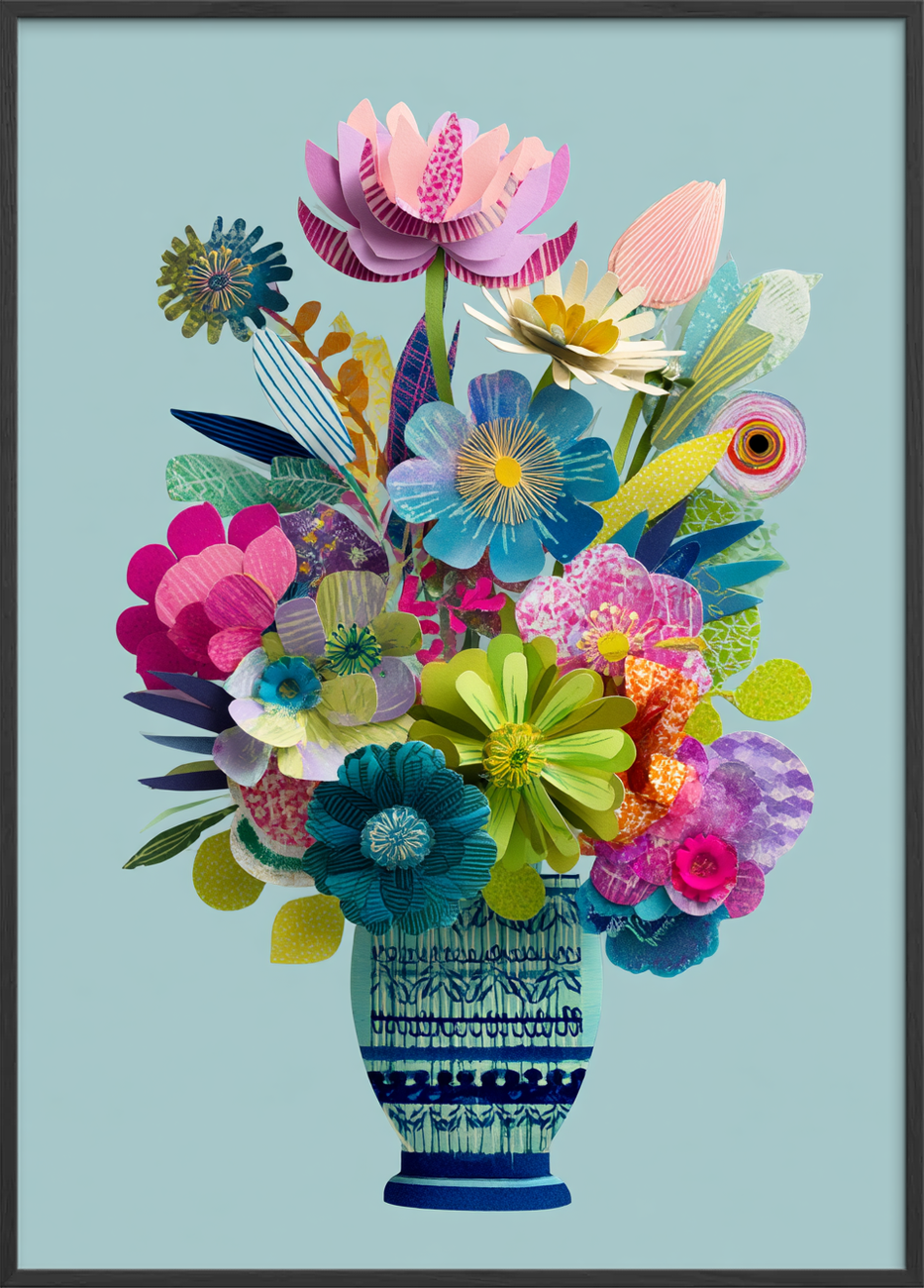 Vasesang i pastelfarver - Black Frame, No Border