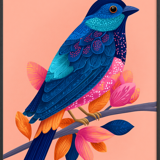 Blå fjer hvisker melodier - Black Frame, No Border