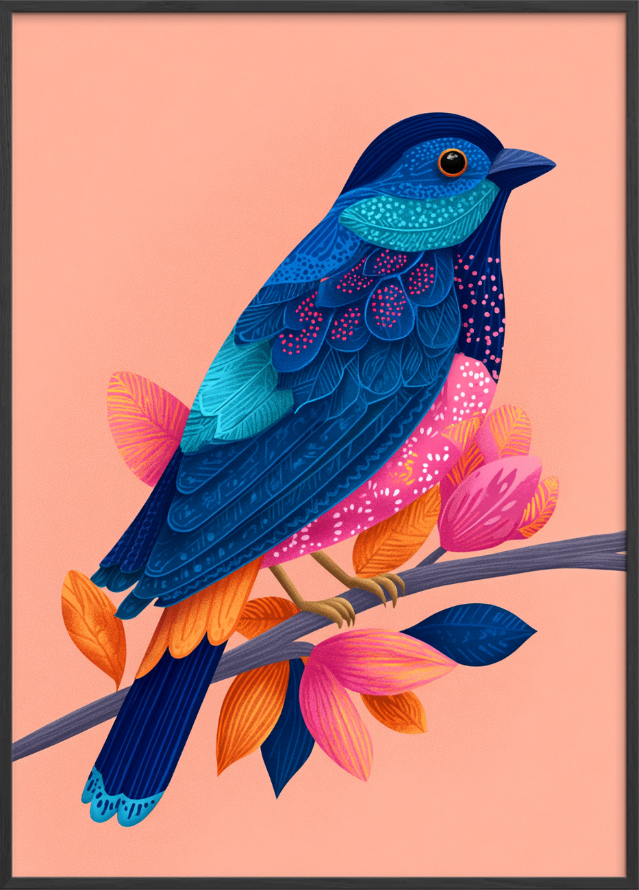 Blå fjer hvisker melodier - Black Frame, No Border