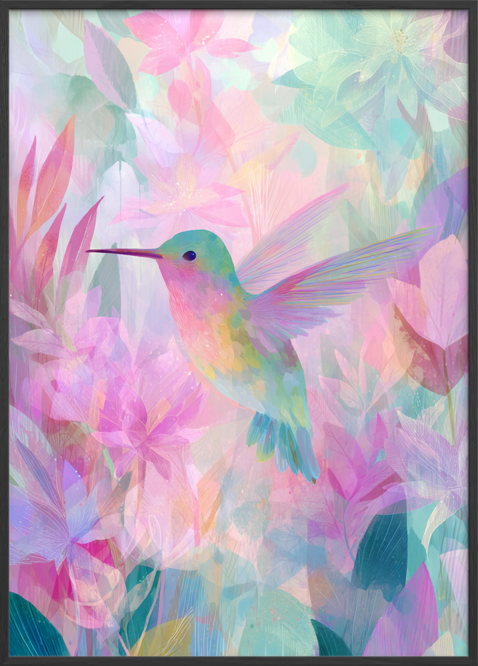 Kolibriens hvisken i farver - Black Frame, No Border