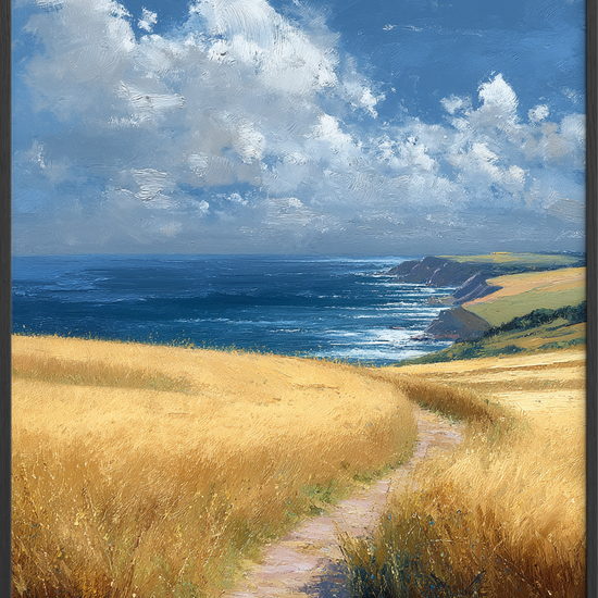 Havets hvisken over marker - Black Frame, No Border