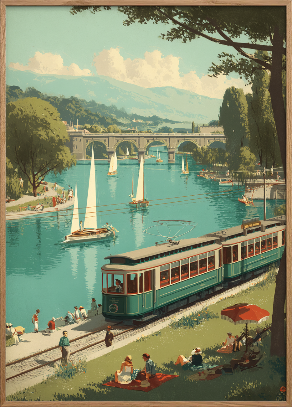 Sporvognens stille klang - Oak Frame, No Border