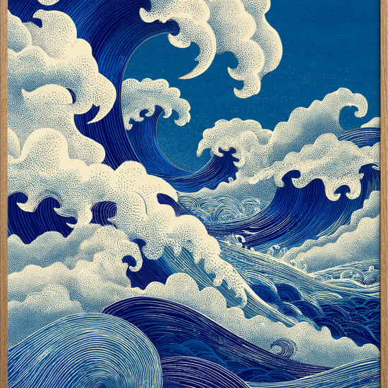 Havets blå brøl - Oak Frame, No Border