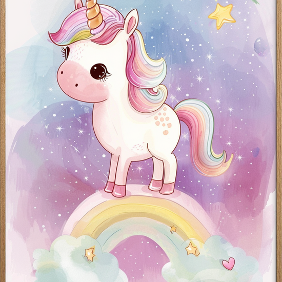 Regnbuens sus i natten - Oak Frame, No Border