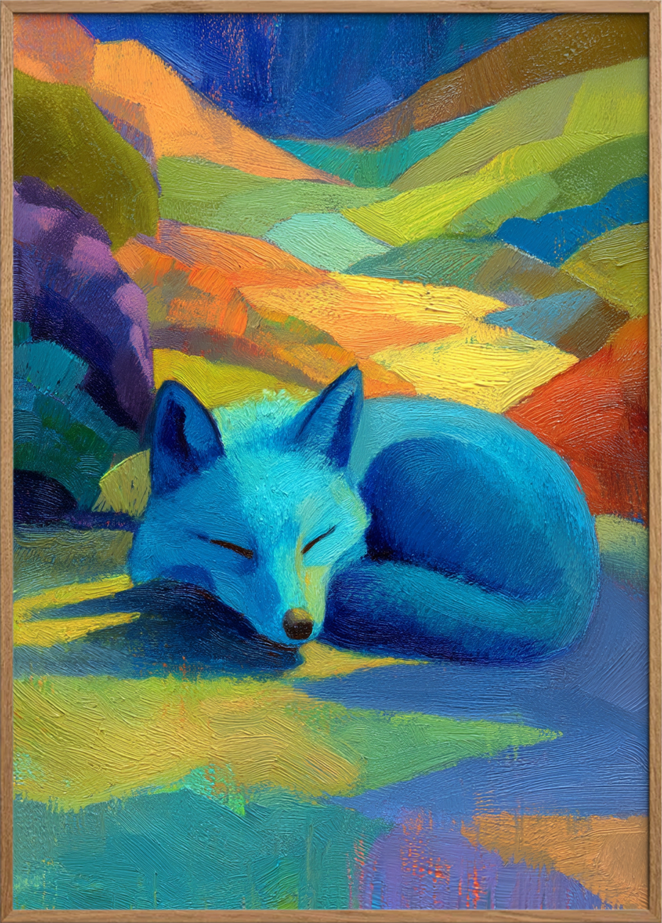 Blå rævs stille symfoni - Oak Frame, No Border