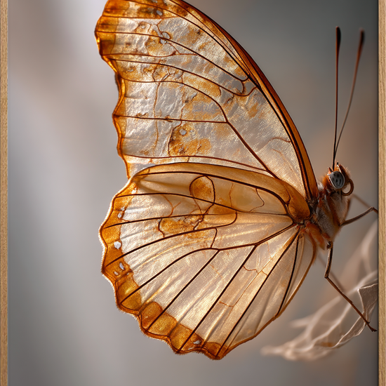 Vingesus i gyldent lys - Oak Frame, No Border