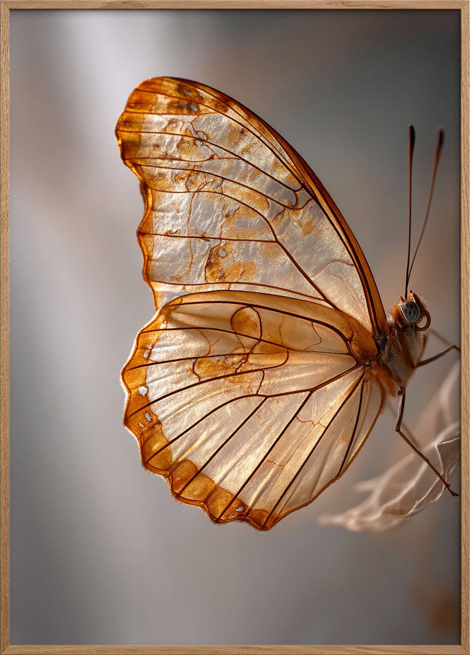 Vingesus i gyldent lys - Oak Frame, No Border