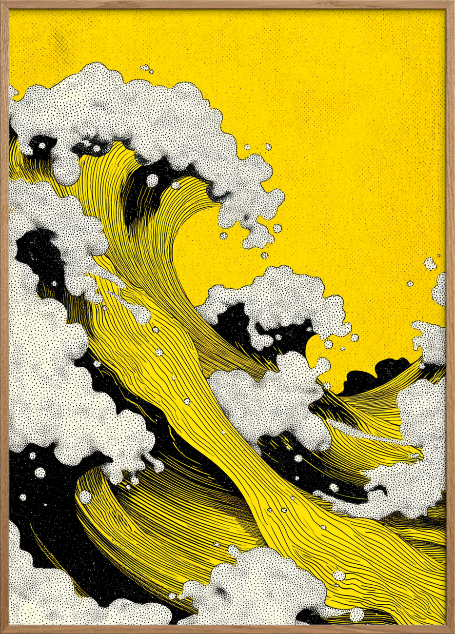 Hviskende gyldne bølger - Oak Frame, No Border