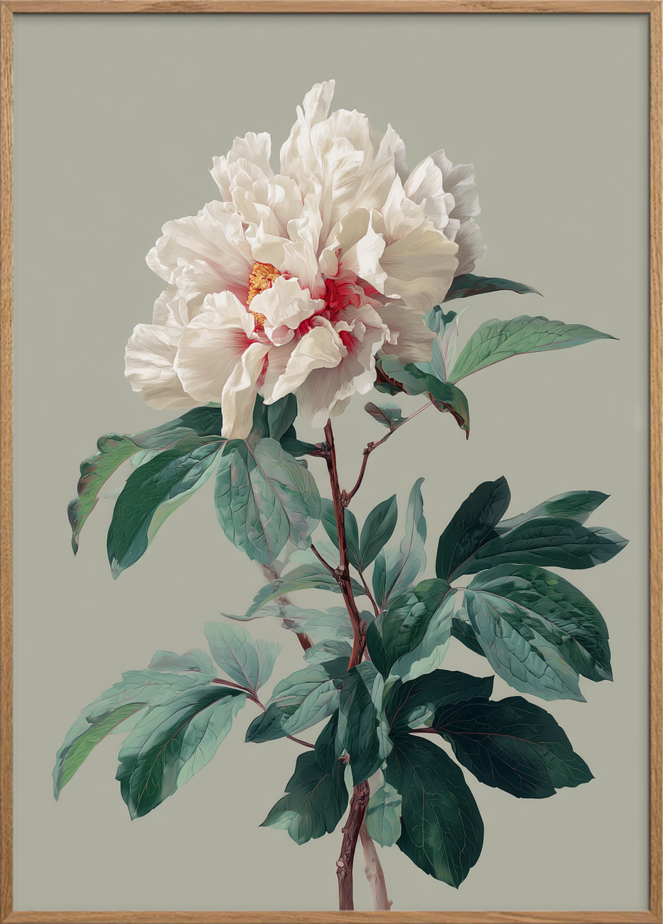 Suk fra silkeblød blomst - Oak Frame, No Border