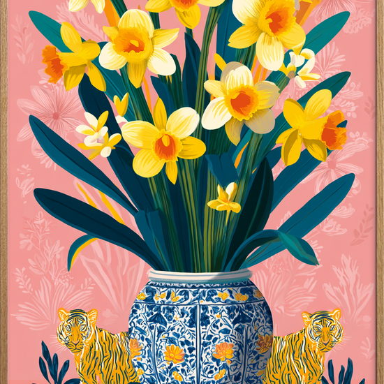 Påskeliljers guldbrøl - Oak Frame, No Border