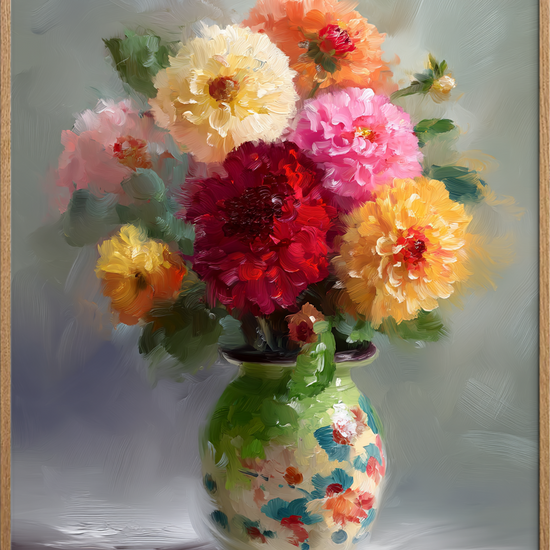 Smagen af sommerblomster - Oak Frame, No Border