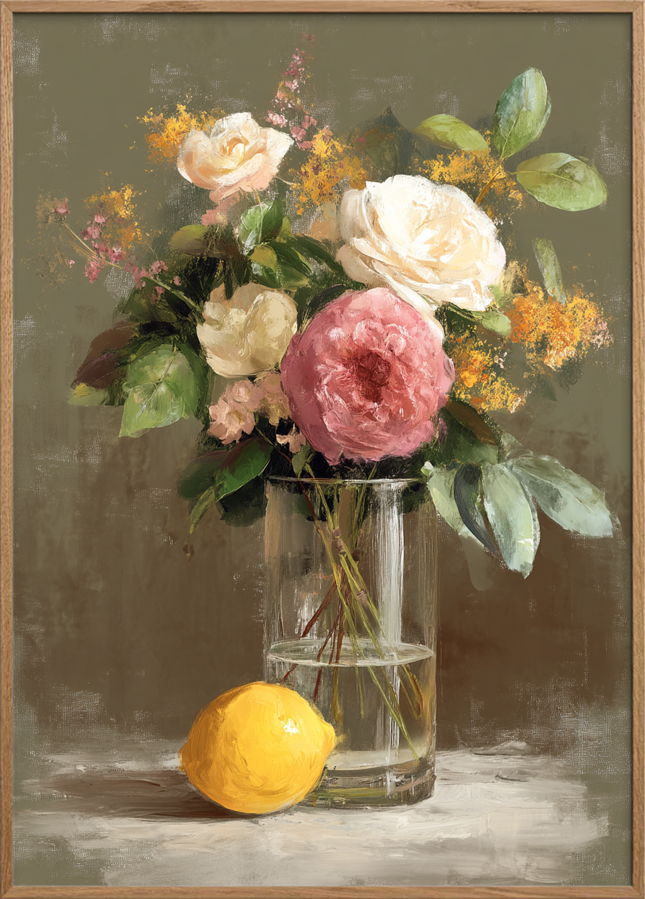 Hvisken af silke og citron - Oak Frame, No Border